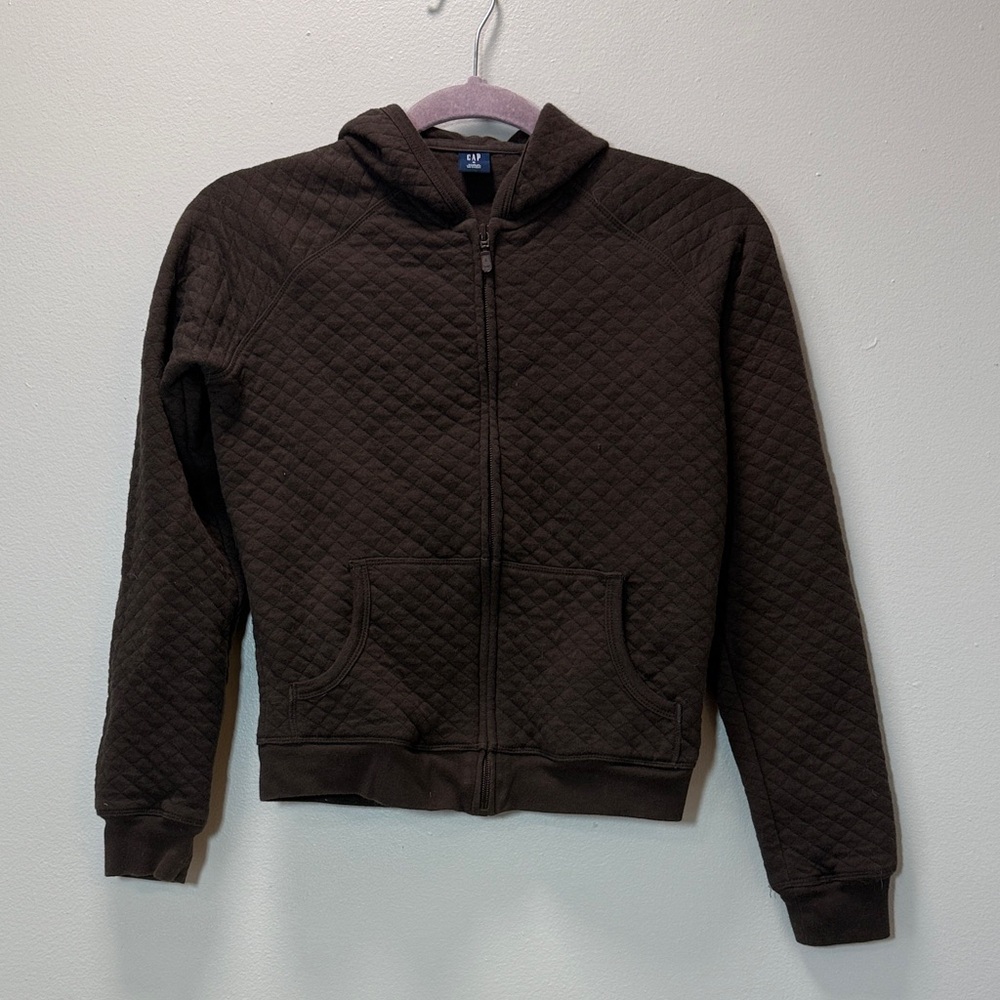 Brown Sweatshirt - Quilted Pattern - Y2K Vintage